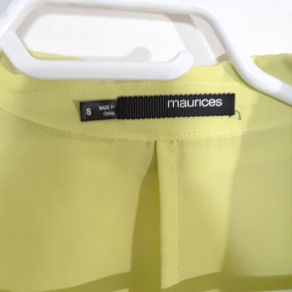 Maurices Neon Yellow Blouse Blazer Size Small - Picture 3 of 7